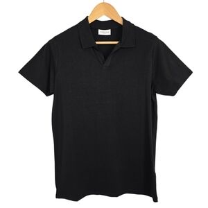 NWT Lindbergh Men's Black Okeo-Tex Short Sleeve Slim Fit Polo Top Stretch Size M